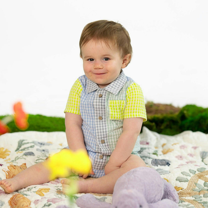 Magnetic Boys Collar Romper