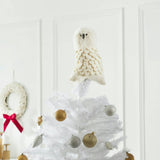 Snowy Owl Handmade Hand Felted Wool Christmas Tree Topper Arcadia Home