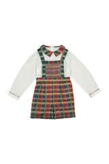 GEORGE TARTAN ROUGE OVERALLS SET