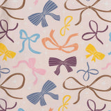 Girls Bow Print Top & Pleated Denim Skirt Set | Multi Bows - Pink