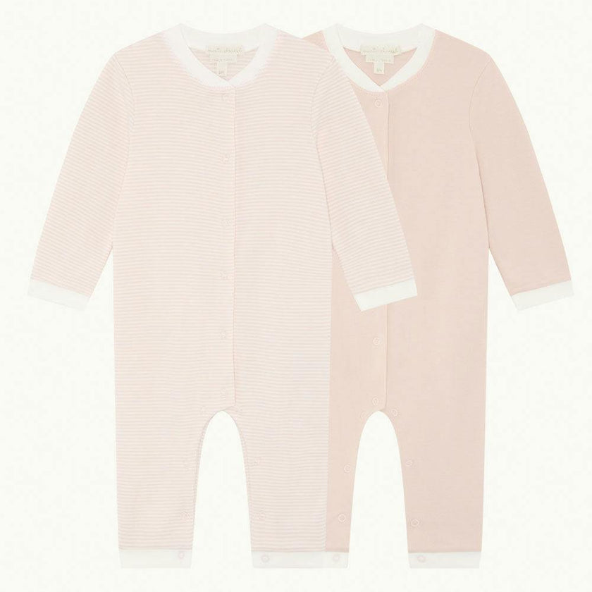 Dalton Stripe Romper 2 Piece Set - Pink