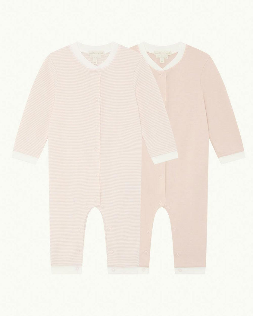 Dalton Stripe Romper 2 Piece Set - Pink