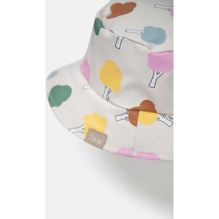 Tree Print Chin Strap Rain Bucket Hat