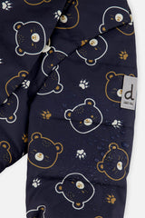 Baby Two Piece Snowsuit Blue Printed Teddy Bears