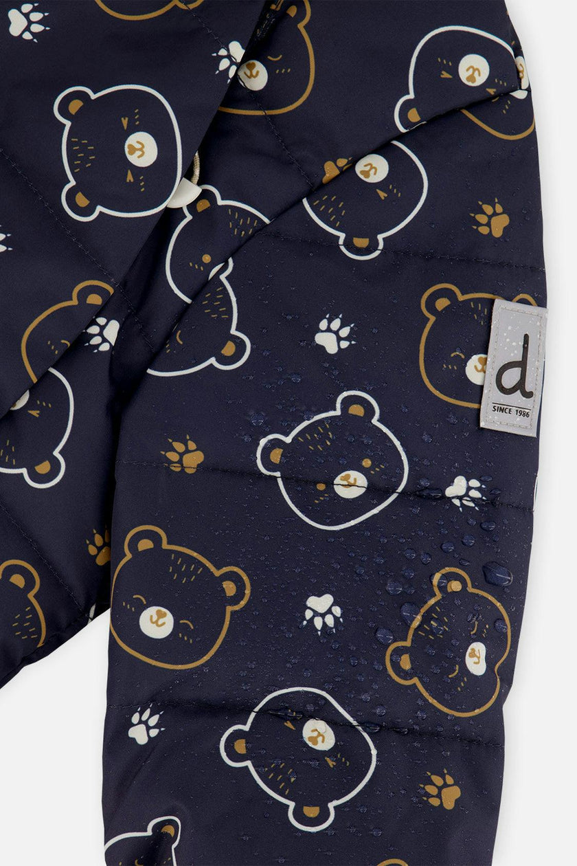 Baby Two Piece Snowsuit Blue Printed Teddy Bears