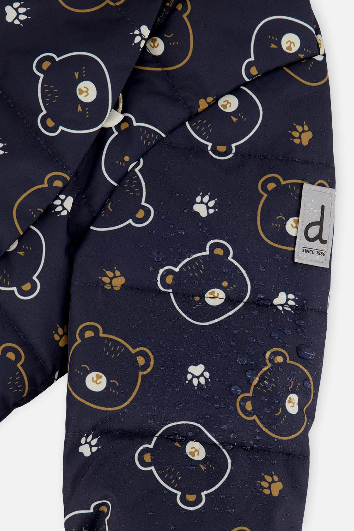 Baby Two Piece Snowsuit Blue Printed Teddy Bears