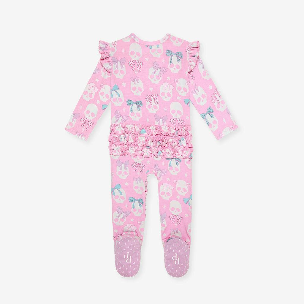 Ms. Kelly Picot Footie Ruffled Zippered One Piece