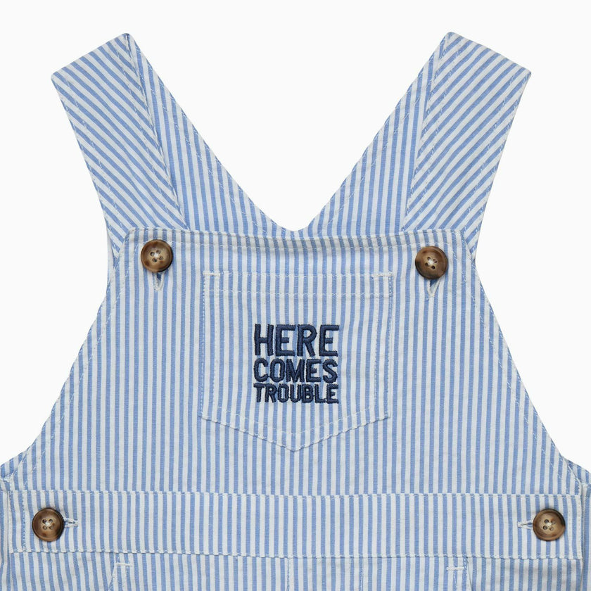Baby Here Comes Trouble Dungarees