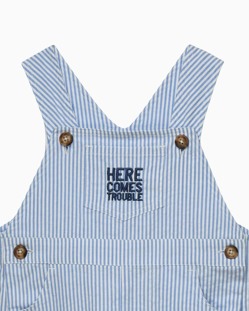 Baby Here Comes Trouble Dungarees