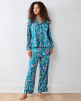 Must Love Dogs - Organic Pima Modal Knit Long PJ Set - Cerulean