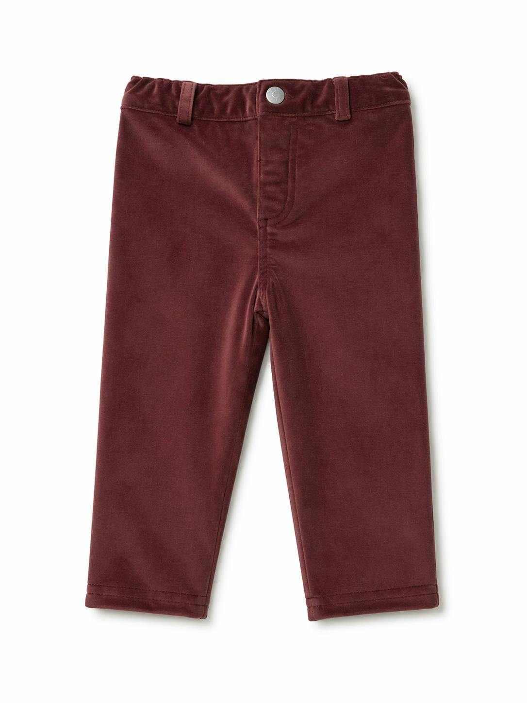 Boys Velour Straight Leg Dress Pants