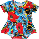 Summer Bees Short Sleeve Bamboo Twirl Skirt Bodysuit