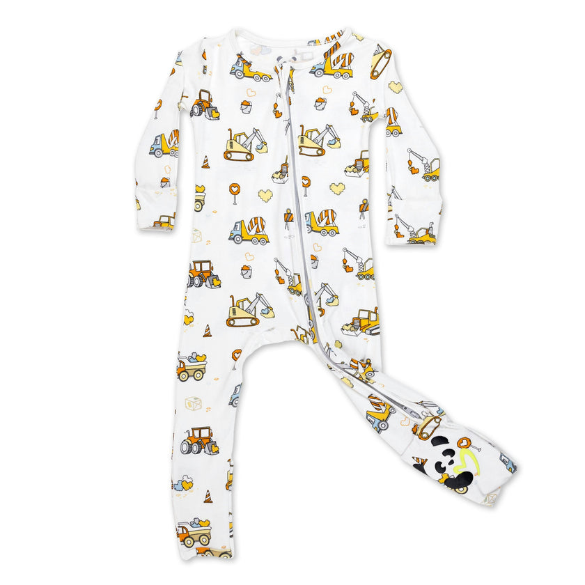 Love Trucks White Bamboo Convertible Footie
