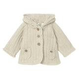 Newborn Girl Knit Jacket with Faux Fur