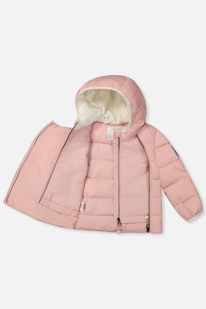 Winter Jacket Adapted For Car Seats Pale Dusty Pink