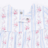 Anna Floral Stripe - Smocked Long Sleeve Romper