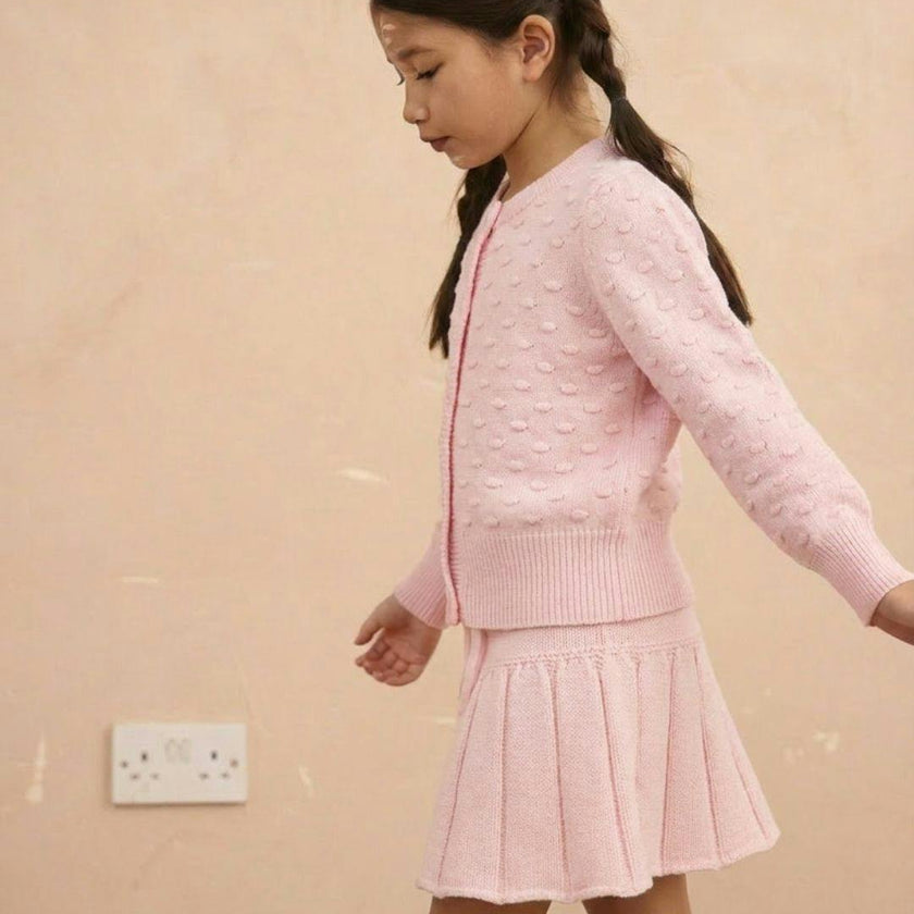 Popcorn Knit Cardigan | Blush