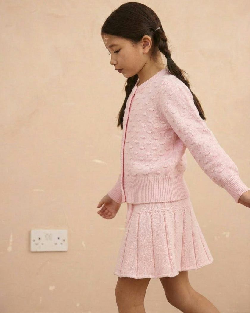 Popcorn Knit Cardigan | Blush