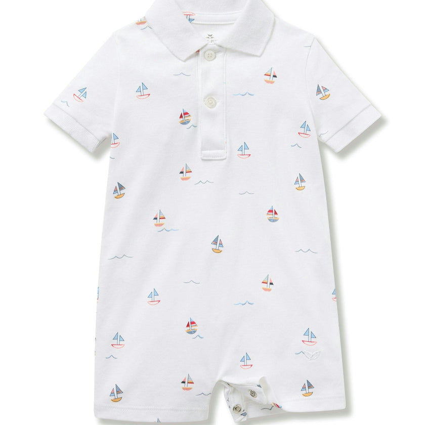 Baby's Pima Louis Play Romper in Bateau