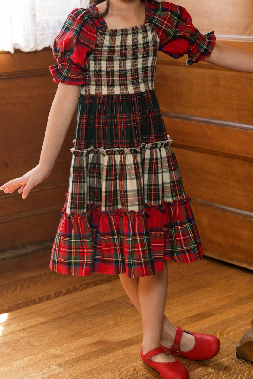 Mini Madeline Dress in Mixed Plaid