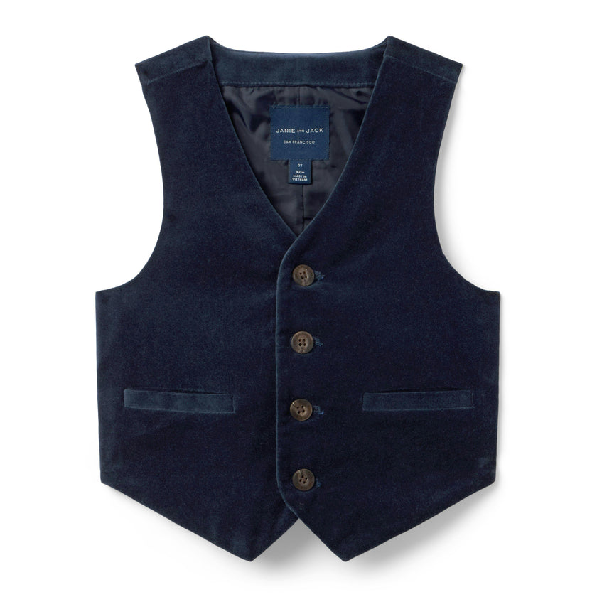 The Velvet Vest, navy blue