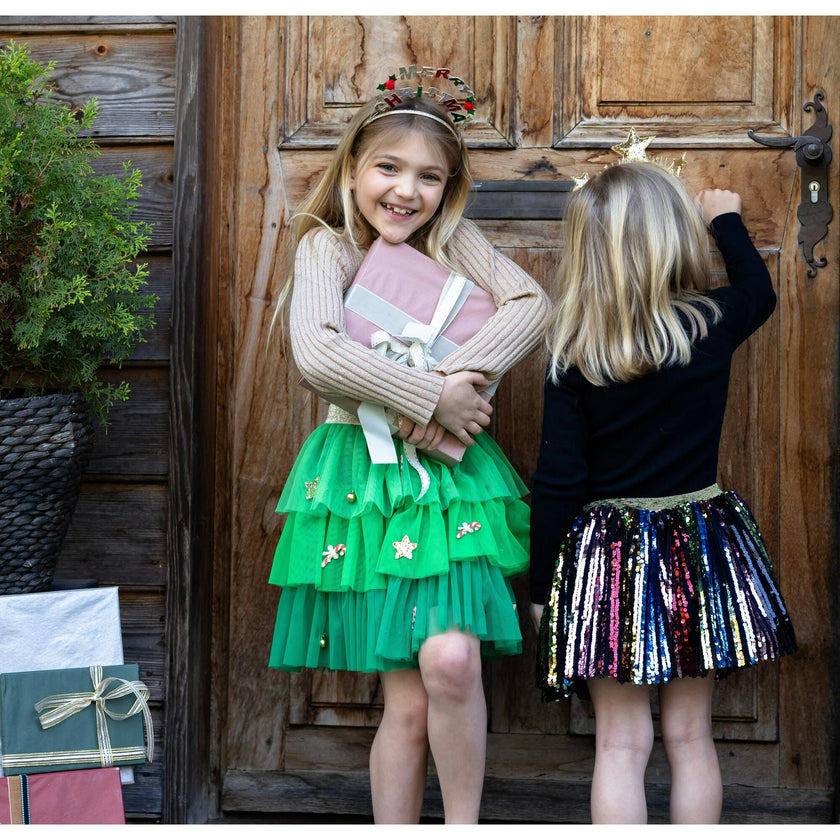 Sequins Skirt with Elastic Waistband