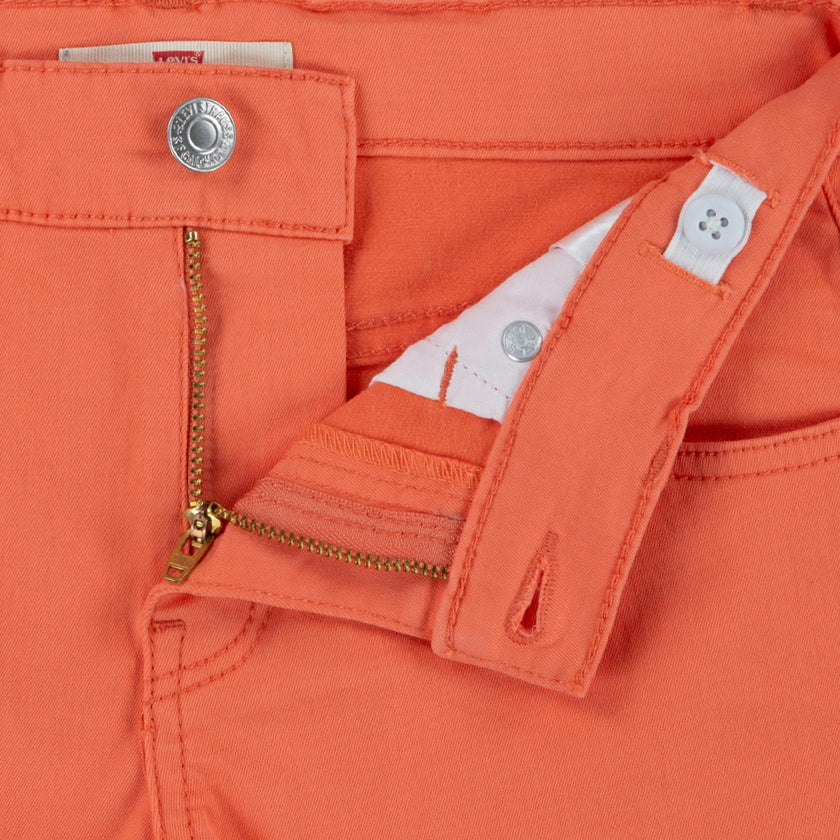 Orange Coral Embroidered Kids Shorts