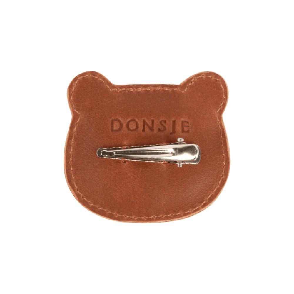Josy Classic Hairclip | Bear | Cognac Classic Leather