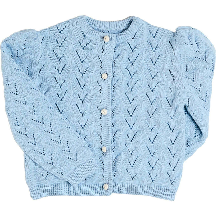 Openwork Cotton Cardigan in Sky Blue (2-10yrs)