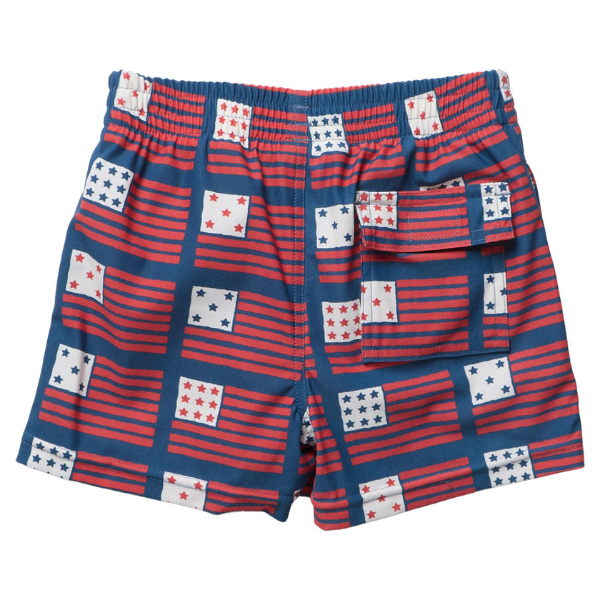Baby Boys Swim Trunk - Navy Flag