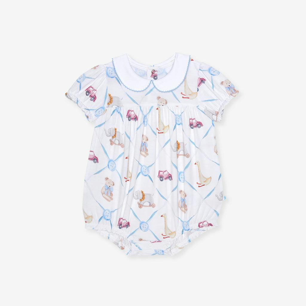 Oxford Peter Pan Collar Bubble Romper