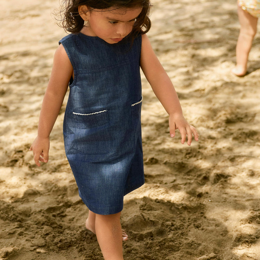 girls deep chambray dress