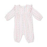 Marnie Rosebud Stripe - Long Sleeve Petal Ruffle Romper