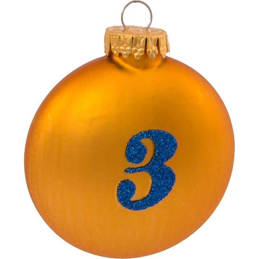 65MM Glass 12 Days Of Christmas Glass Ball Ornaments