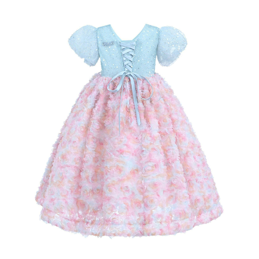 Blue Pastel Pink Floral Latona Dress