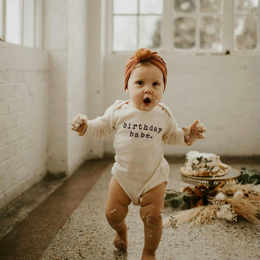 Birthday Babe Organic Bodysuit Long Sleeve