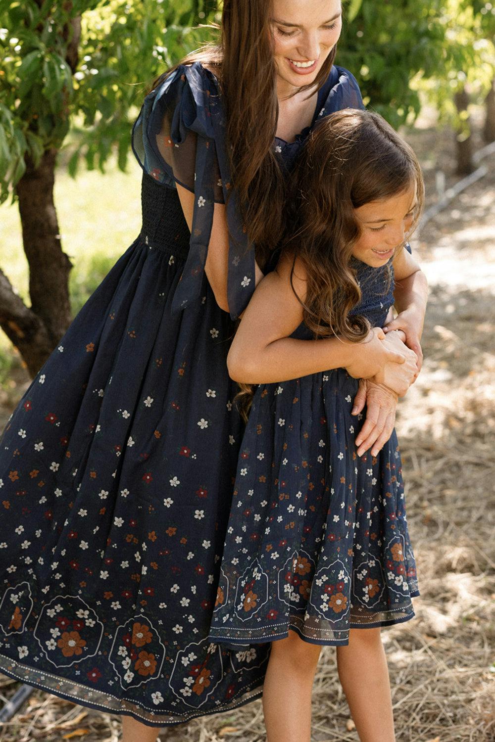 Mini Rayna Dress in Midnight Cascading Floral