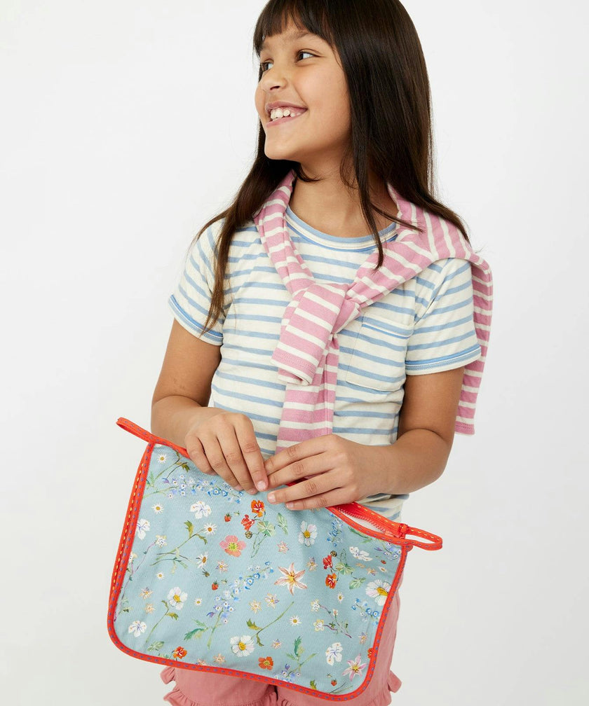 Large Zip Bag, Light Floral