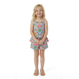 Girls Textured Cotton Poplin Top and Short Set | Pink Cheetah