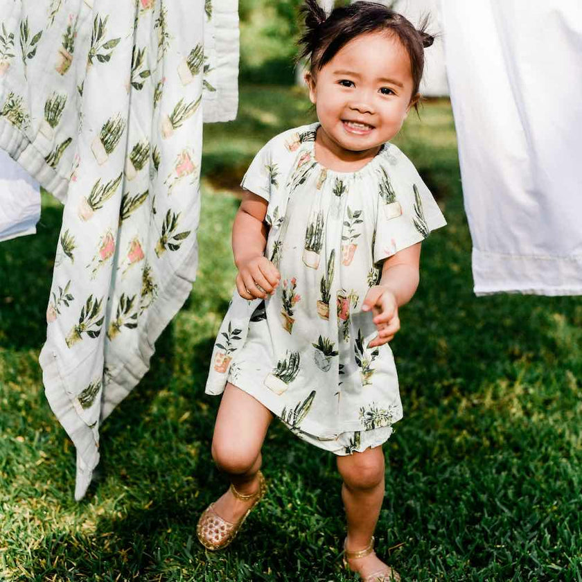 Lemon Organic Cotton Dress & Bloomer Set