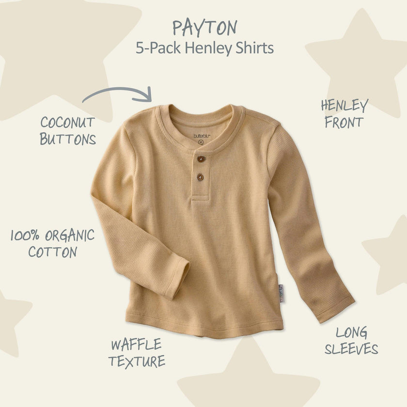 PAYTON 5-Pack Waffle Henleys
