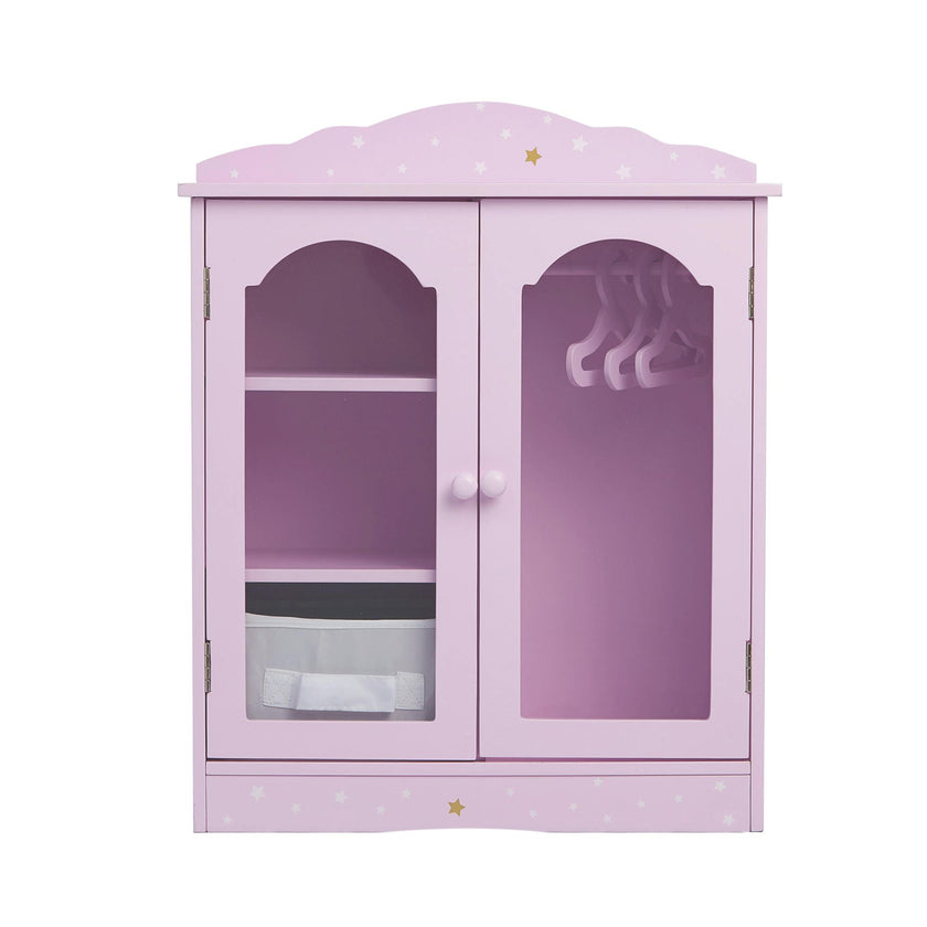Olivia's Little World Twinkle Stars Princess 18" Doll Fancy Closet with 3 Hangers