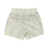 Boys Twill Beach Shorts in Vintage Rainbow Stripe