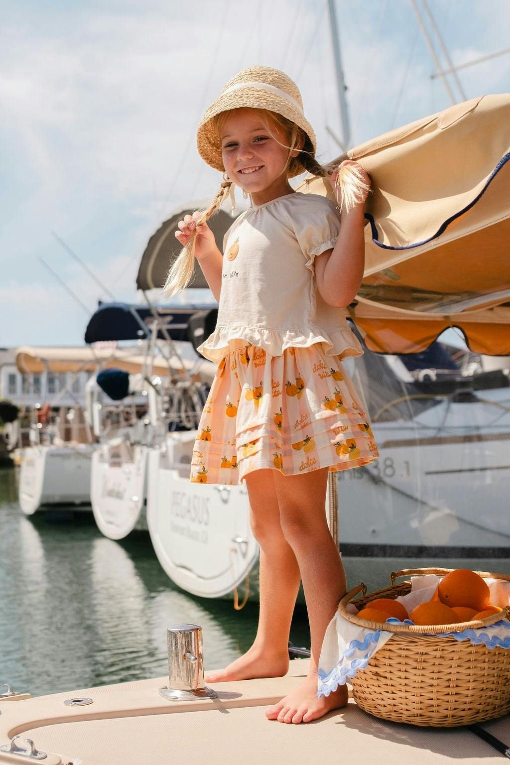 S/S Ruffle Skirt Set in Dolce Vita