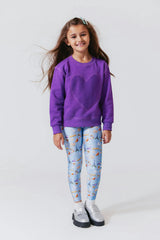 Girls Raw Hem Crew Neck Long Sleeve Crop Sweatshirts