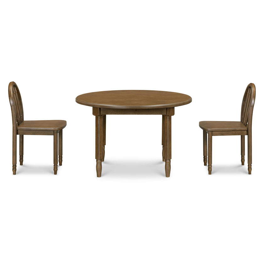 Liberty Play Table & Spindle Chairs Set in Natural Walnut