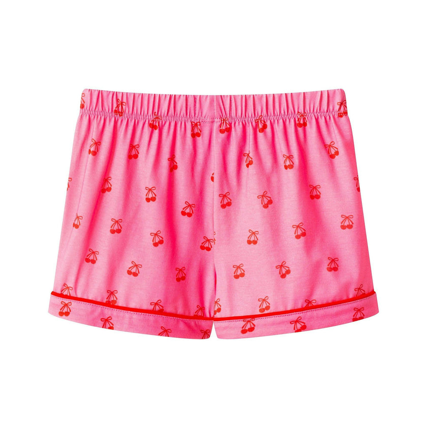 Girls Tee & Short Pajama Set | Pink Cherry Heart