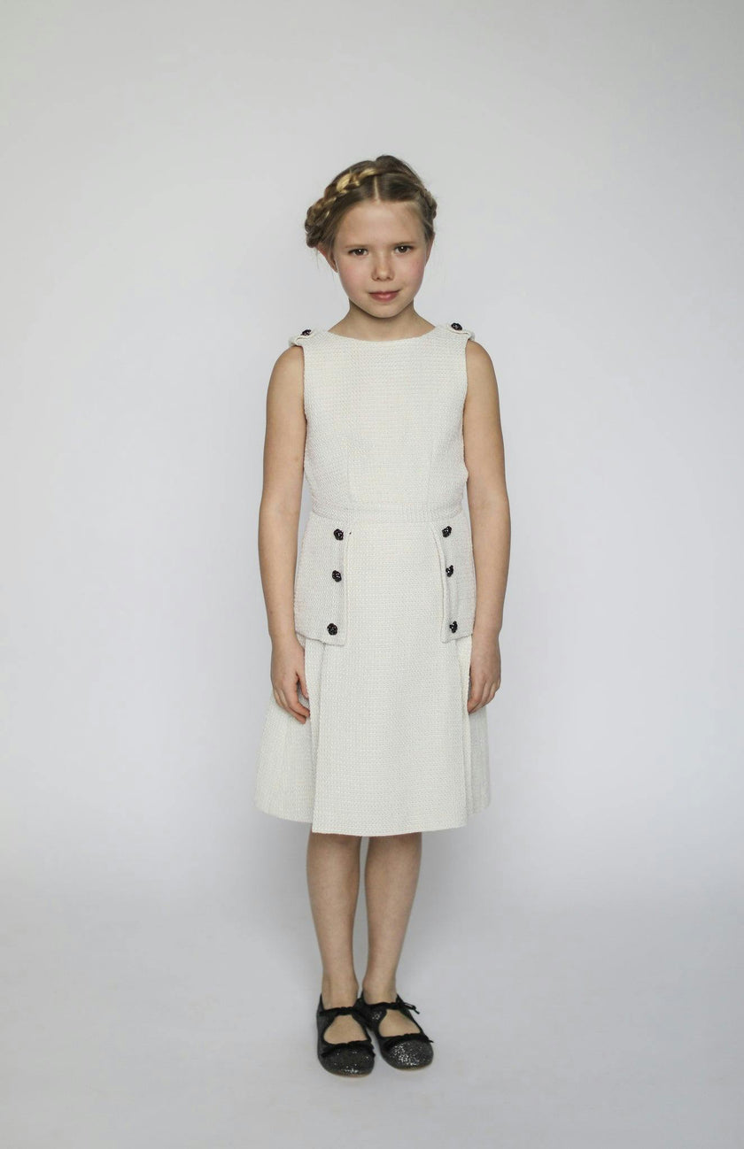 Daphne dress (ivory with gold metallic thread)