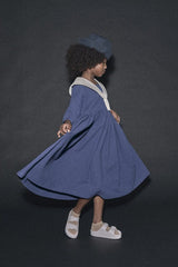 Cruise Dress Cream & Dark Blue
