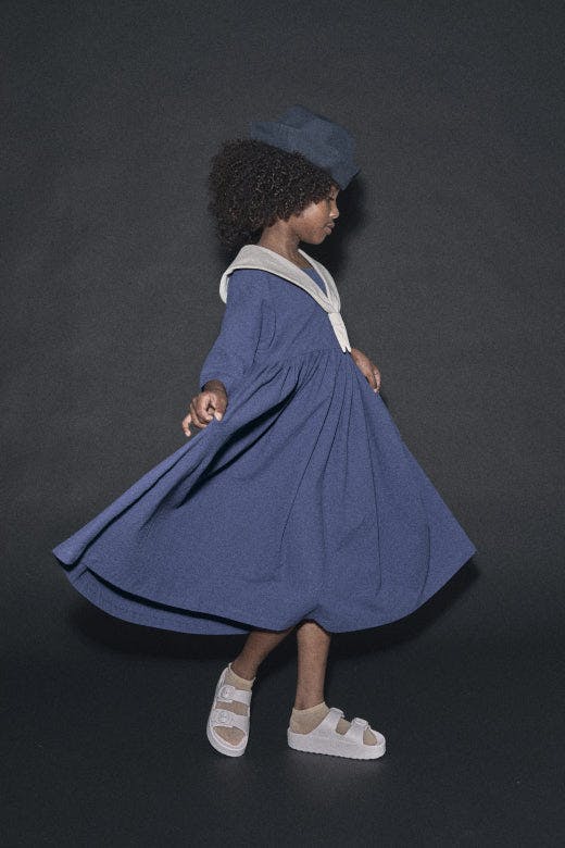 Cruise Dress Cream & Dark Blue